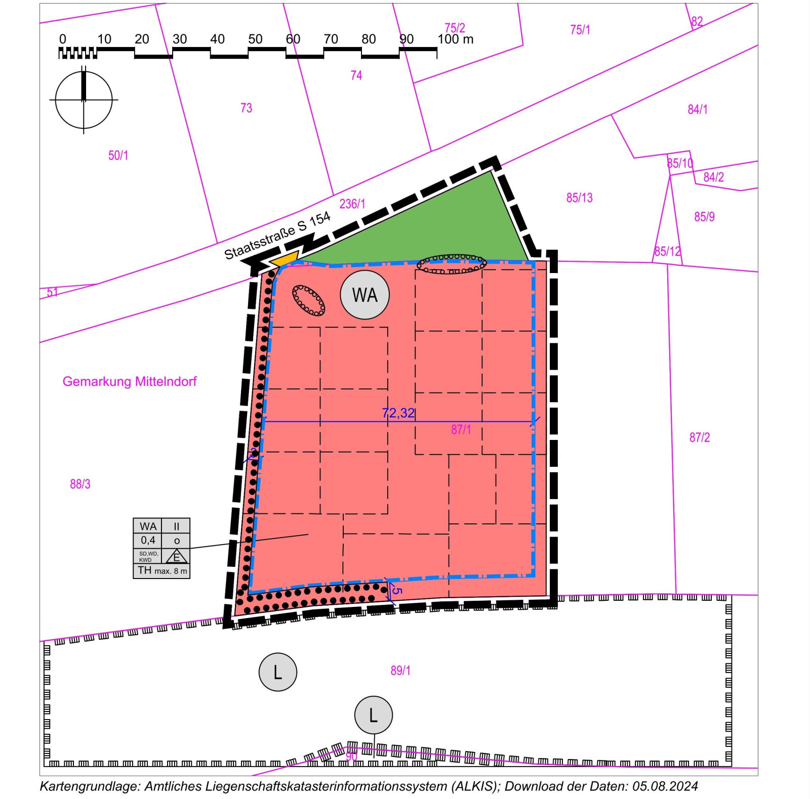 Planzeichnung alter Sportplatz Mittelndorf