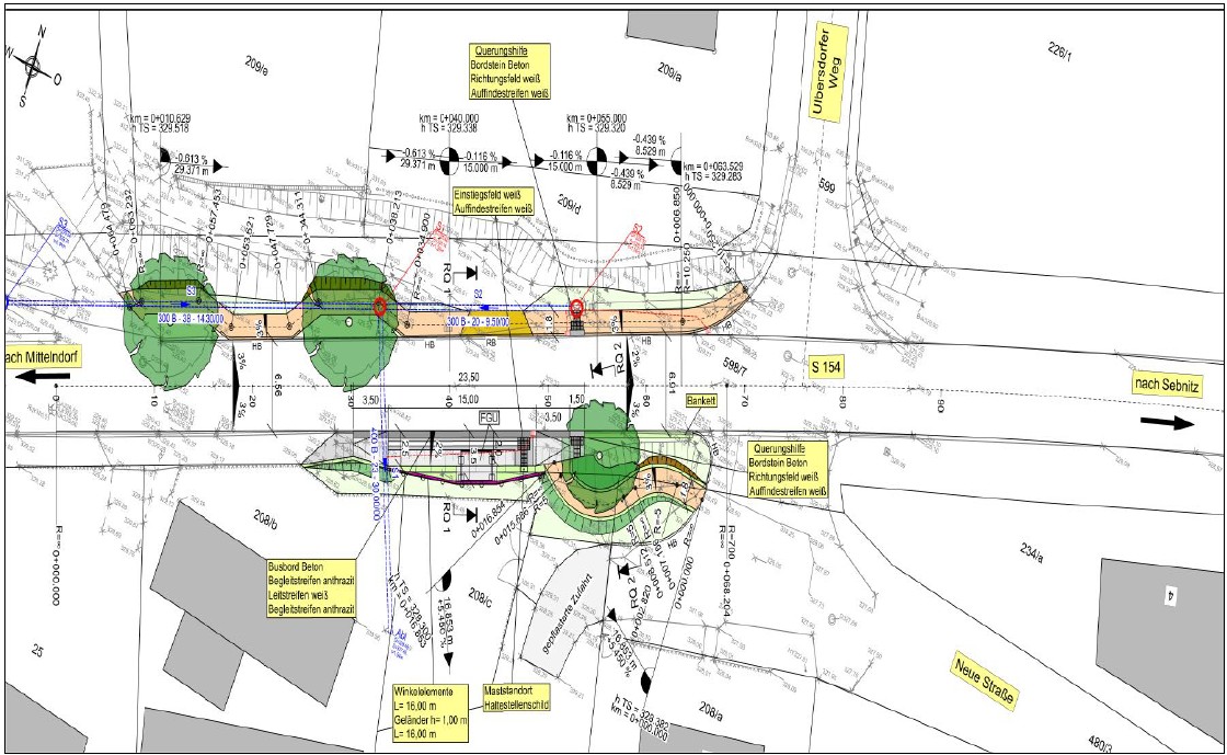 Lageplan neue Bushaltestelle LH