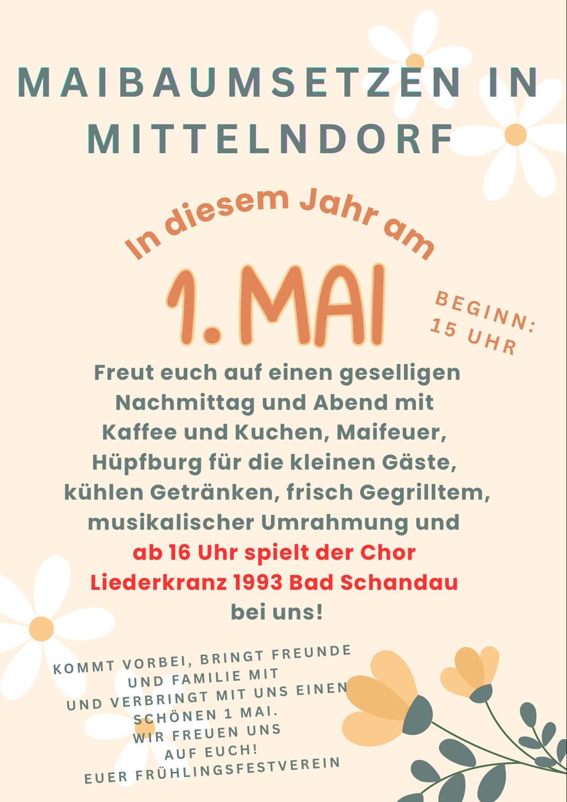 Maibaumsetzen Mittelndorf