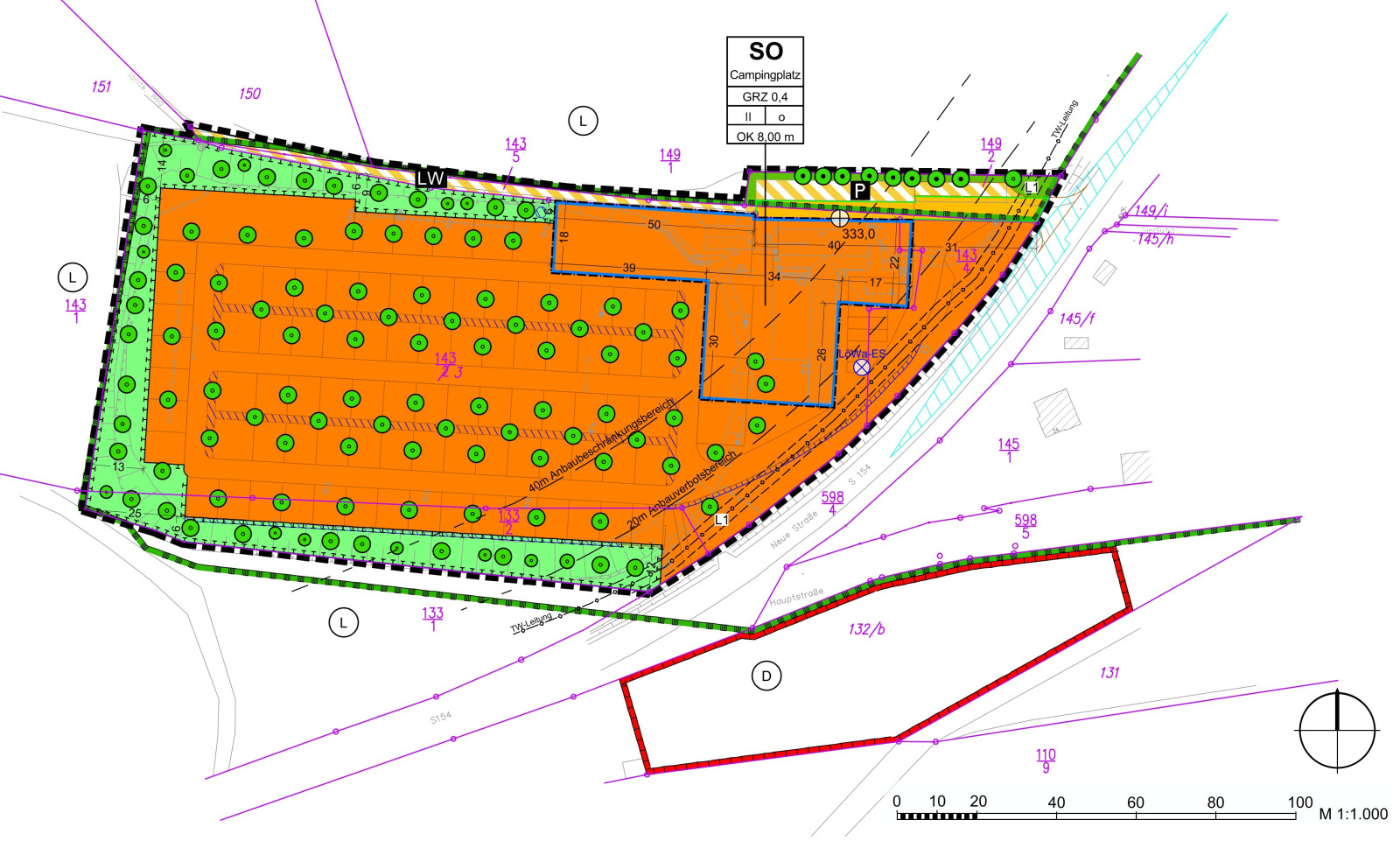 Planzeichnung Caravanplatz LH