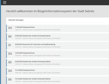 Screenshot Bürgerinfosystem
